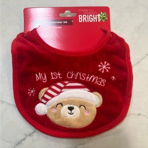 My First Christmas Bib. NWT